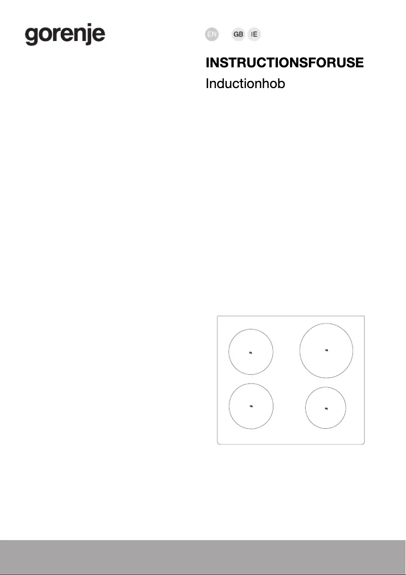 Page n°1 - Guide d'installation Gorenje IS646BG