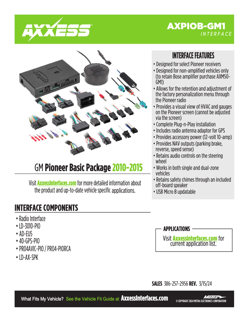 Página 1 del manual Ficha técnica AXESS AXPIOB-GM1