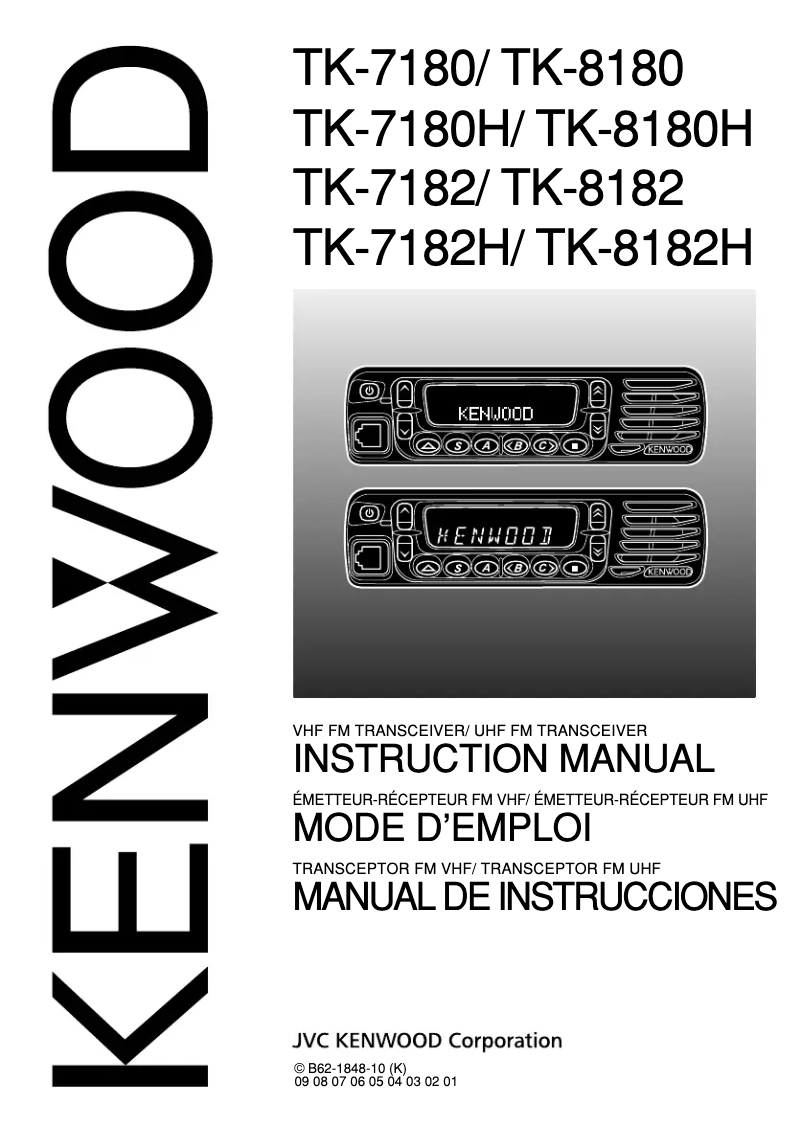 Page 1 de la notice Manuel utilisateur Kenwood TK-7180