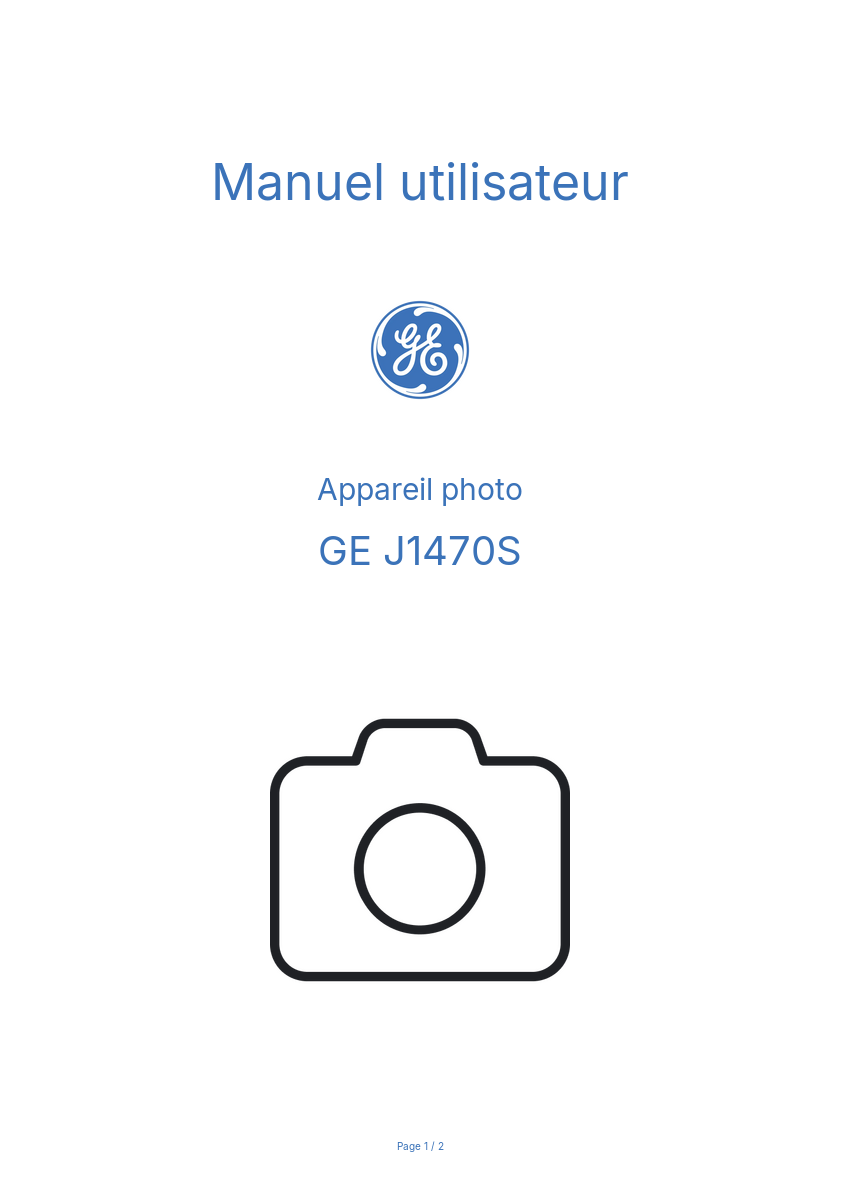 Page n°1 - Manuel utilisateur GE J1470S