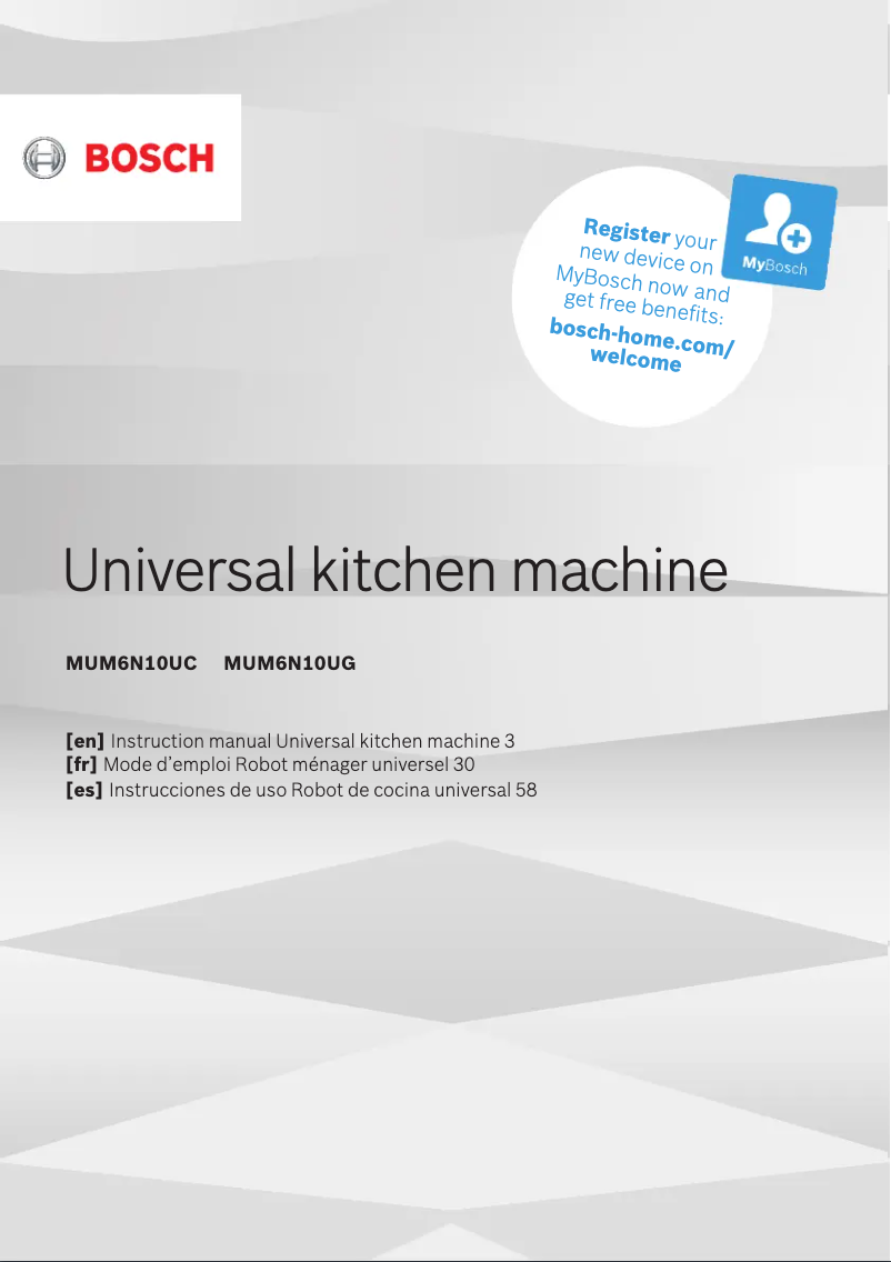 Página 1 del manual Manual de uso y mantenimiento Bosch MUM6N10UC