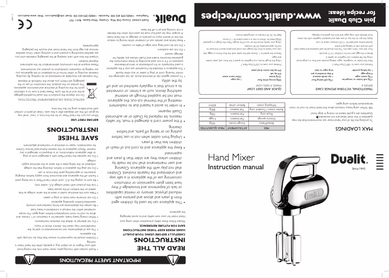 Image de la première page du manuel de l'appareil 89323