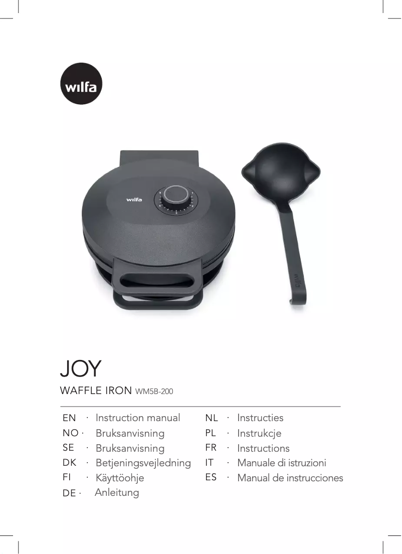 Image de la première page du manuel de l'appareil Joy WM5B-200