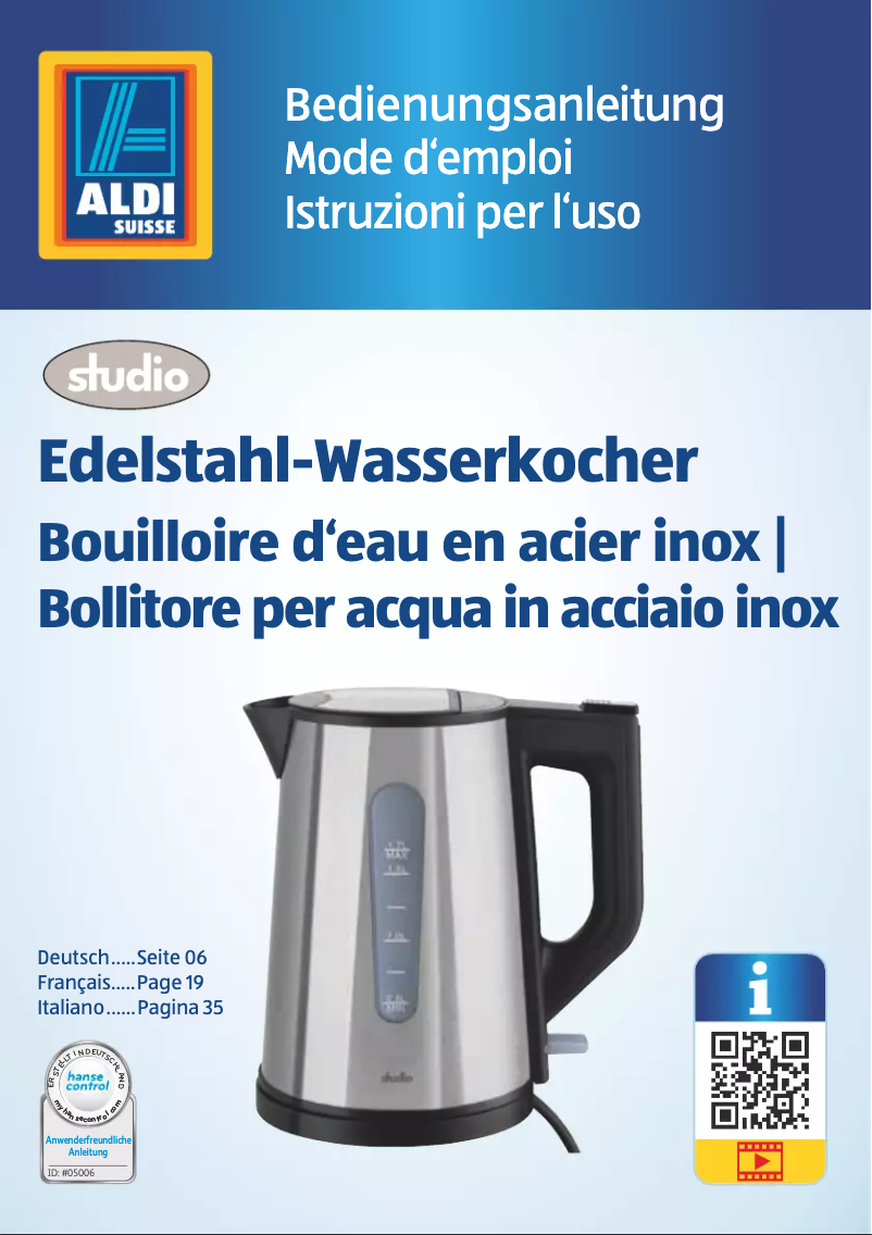 Page 1 de la notice Manuel utilisateur Studio GT-WKeds-04-CH