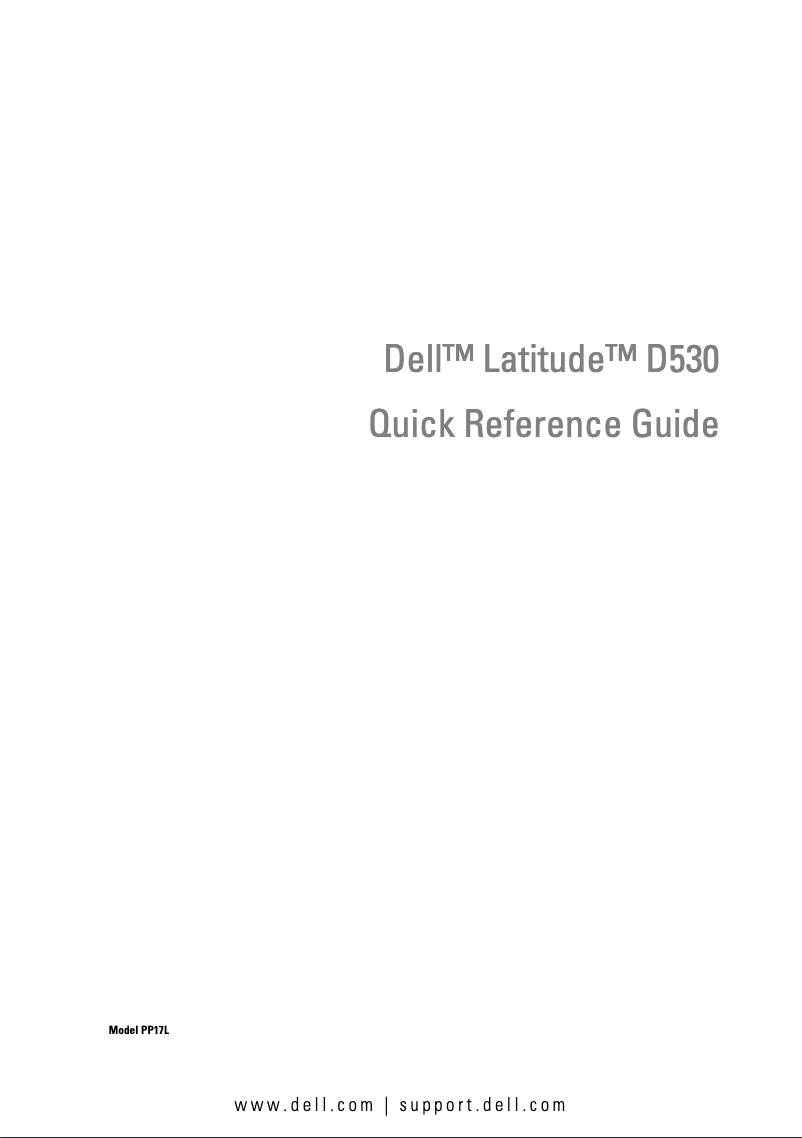 Page 1 de la notice Manuel utilisateur Dell Latitude D530