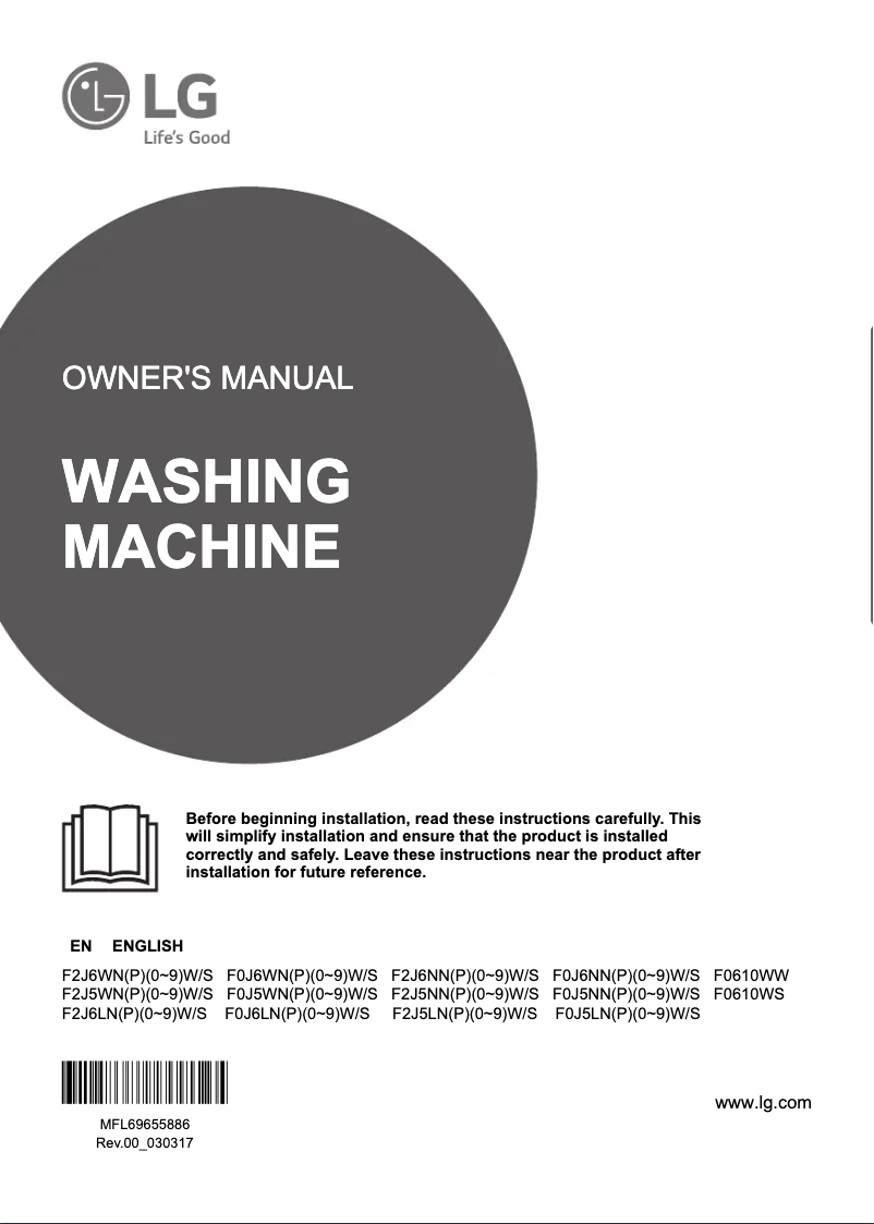 Page n°1 - Manuel utilisateur LG F0610WS