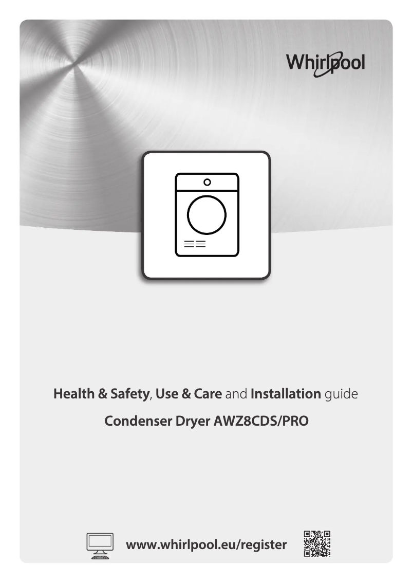Page 1 de la notice Manuel utilisateur Whirlpool AWZ 8CD S/PRO