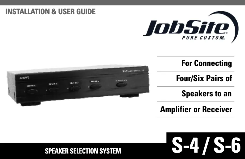 Page n°1 - Manuel utilisateur JobSite S-4