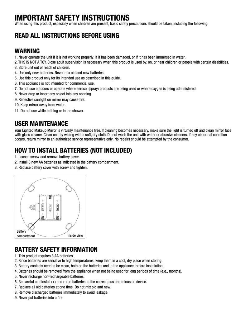 Página 1 del manual Manual de usuario Conair BE4SBB
