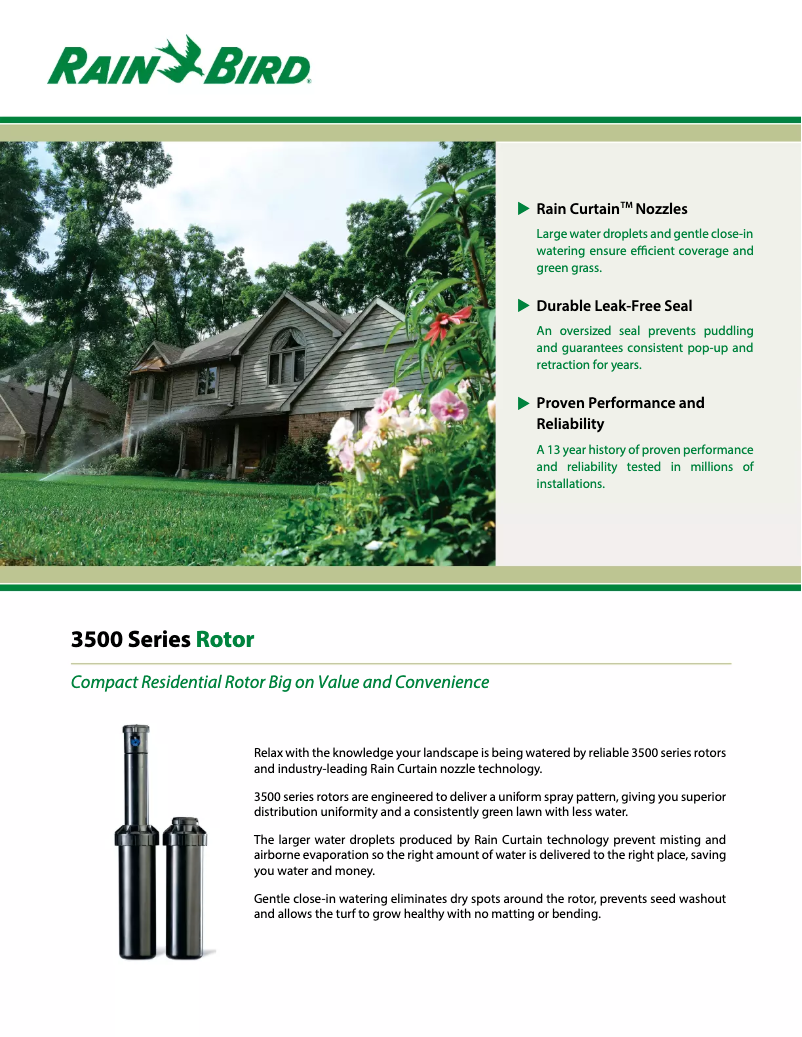 Página 1 del manual Folleto Rain Bird 3500