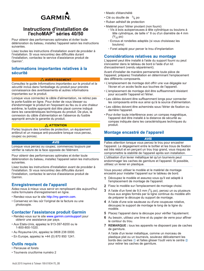 Image de la première page du manuel de l'appareil EchoMAP 53dv