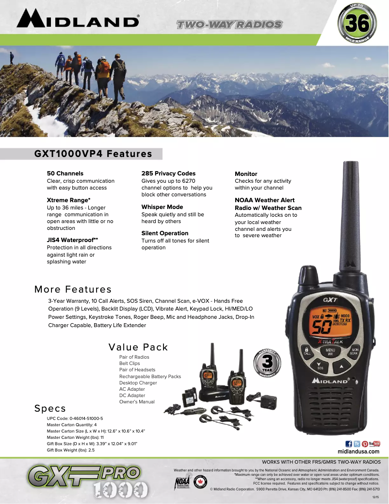 Image de la première page du manuel de l'appareil GXT1030VP4