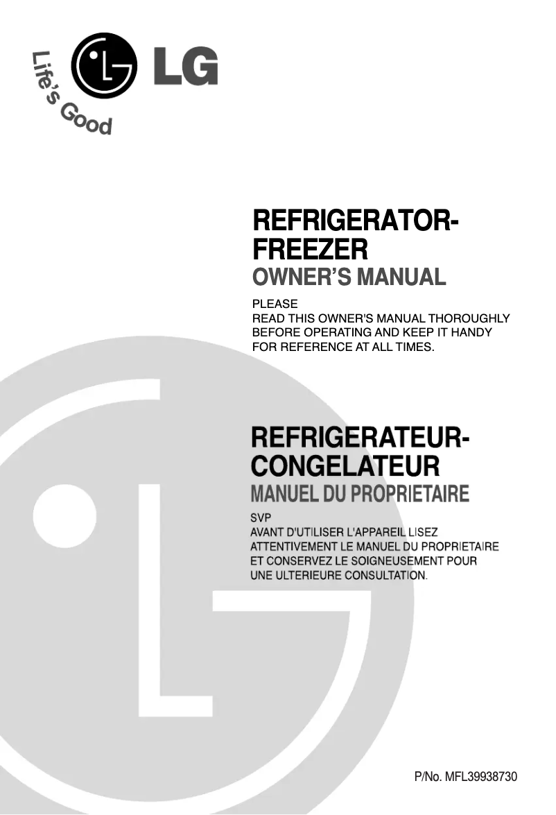 Page 1 de la notice Manuel utilisateur LG GN-M602YLQK