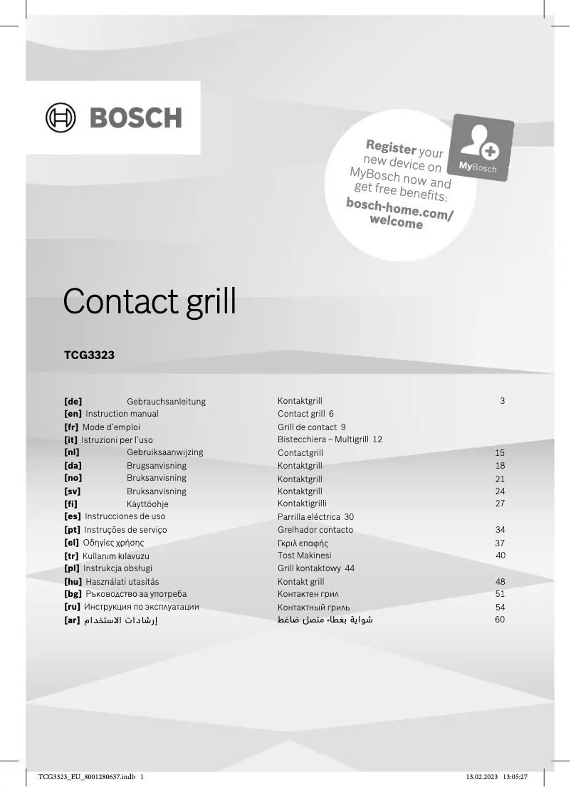 Image de la première page du manuel de l'appareil TCG3323