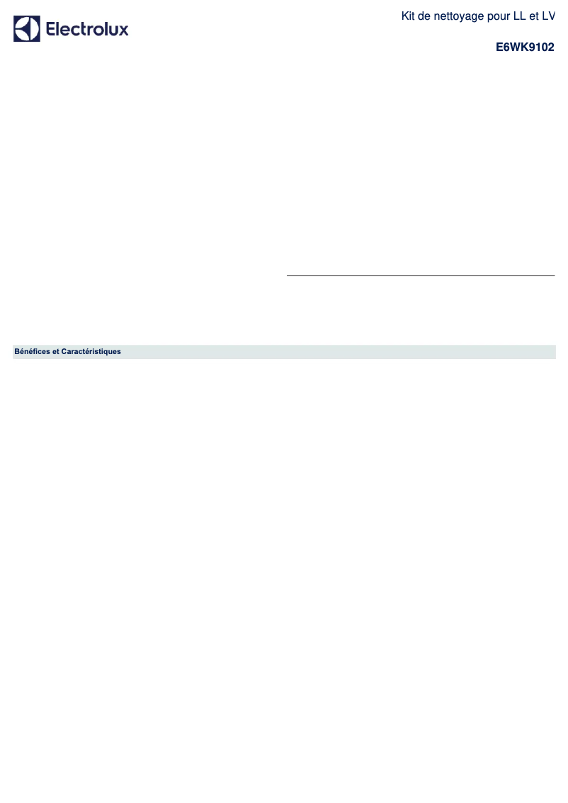 Page n°1 - Manuel utilisateur Electrolux E6WK9102