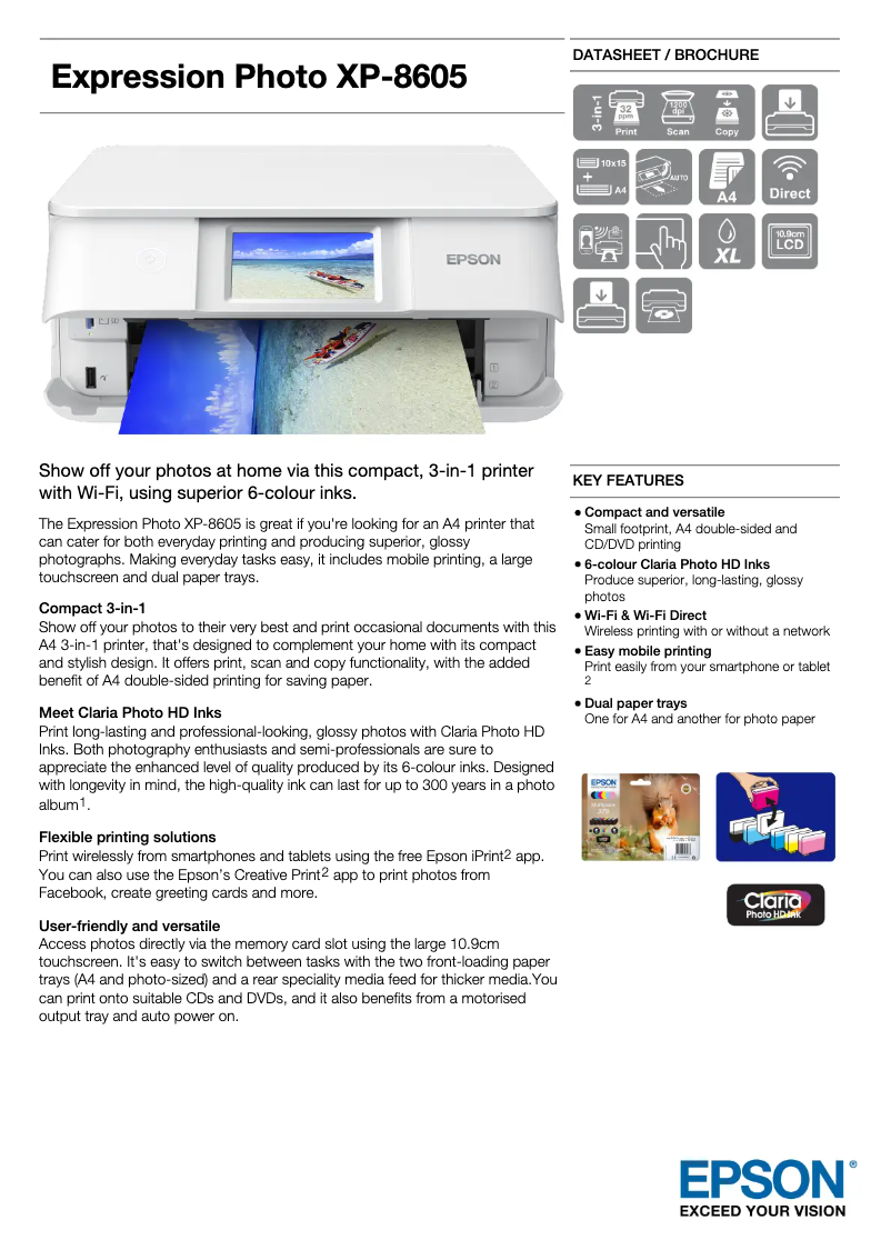 Image de la première page du manuel de l'appareil Expression Photo XP-8605