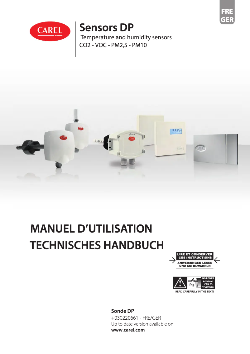 Image de la première page du manuel de l'appareil Sensors DP