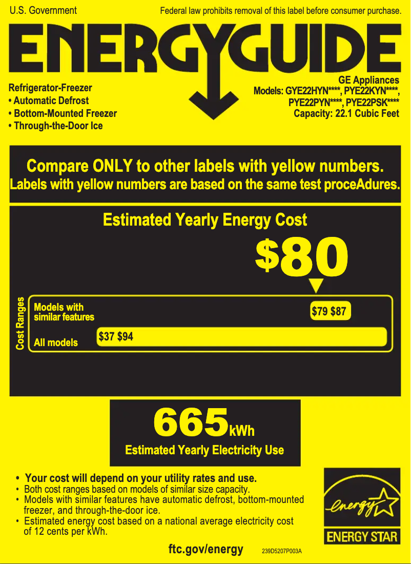 Image de la première page du manuel de l'appareil Profile PYE22PYNFS