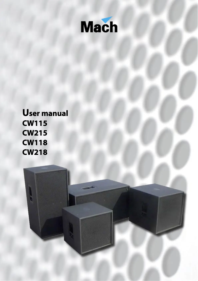 Page n°1 - Manuel utilisateur Martin Mach CW115