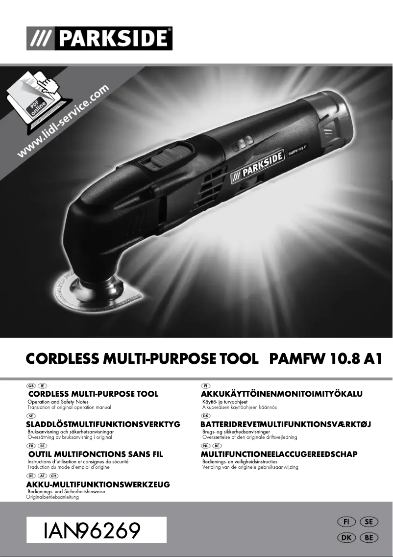 Image de la première page du manuel de l'appareil PAMFW 10.8 A1