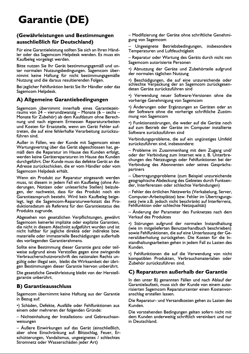 Page n°1 - Informations de garantie Philips LaserMFD LFF6050