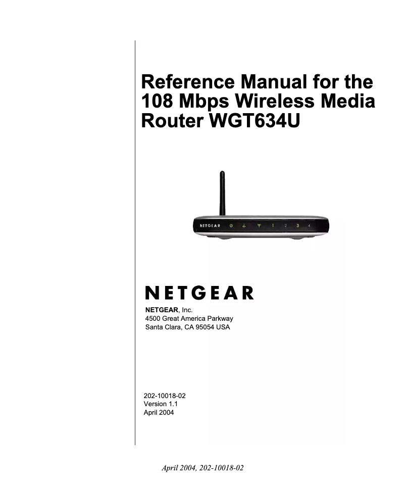 Page 1 de la notice Manuel utilisateur Netgear WGT634U