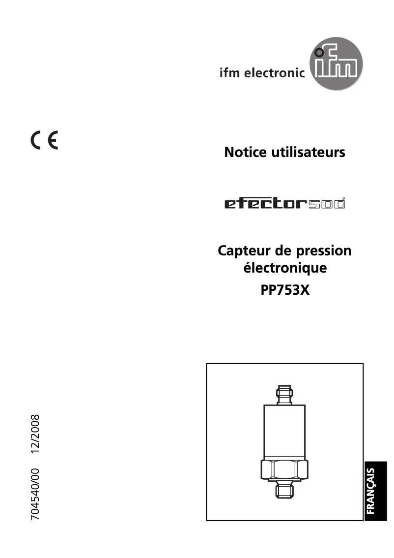 Page 1 de la notice Manuel utilisateur IFM PP7530