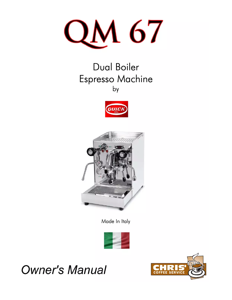 Image de la première page du manuel de l'appareil QM67 Dual Boiler