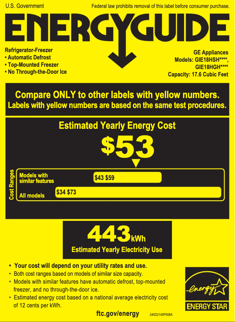 Image de la première page du manuel de l'appareil GIE18HSHSS