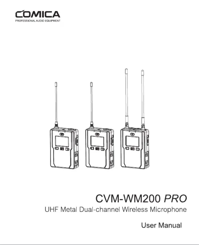 Page 1 de la notice Manuel utilisateur Comica WM200 PRO