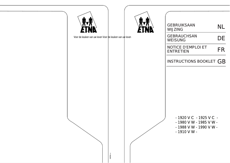 Page 1 de la notice Manuel utilisateur Etna 1990VWRVS