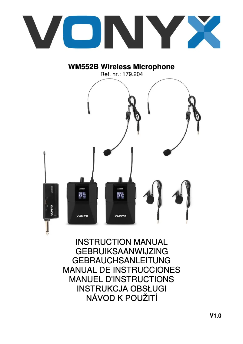 Page n°1 - Manuel utilisateur Vonyx WM552B