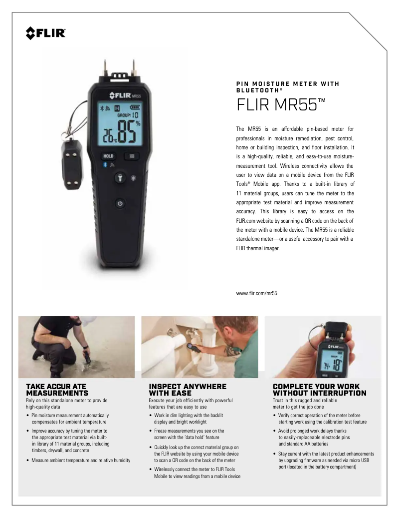 Página 1 del manual Ficha técnica FLIR MR55