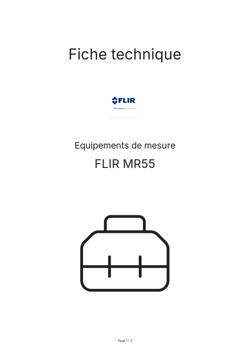 Image de la première page du manuel de l'appareil MR55