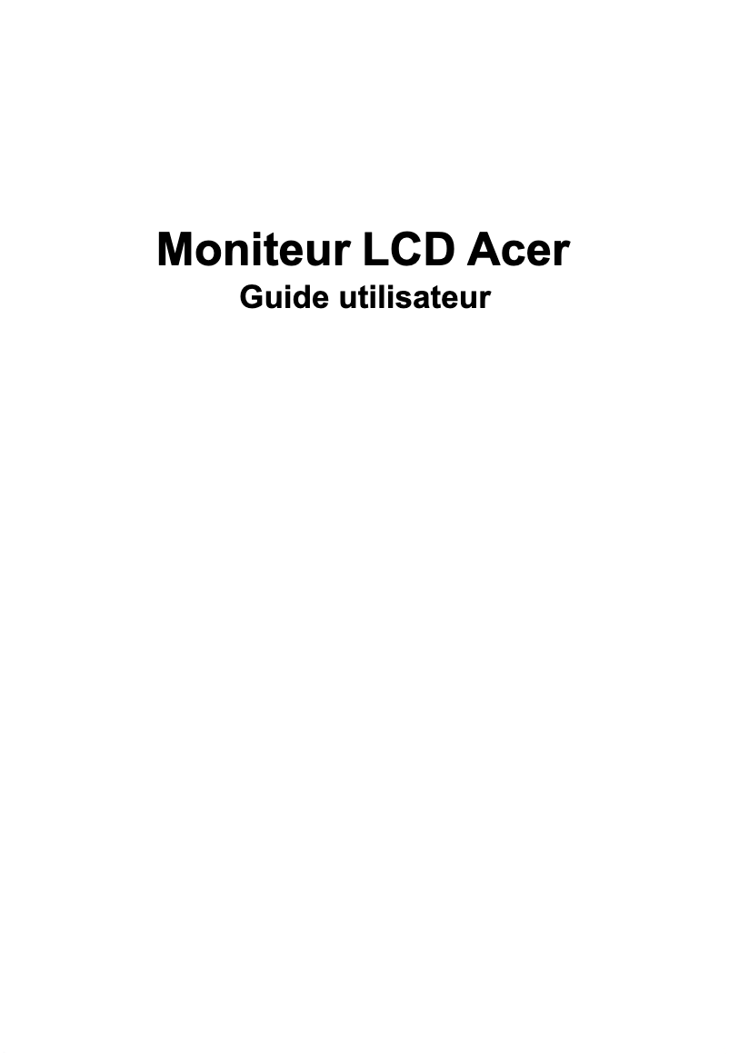 Page n°1 - Manuel utilisateur Acer XV252QF