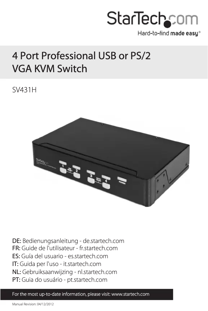 Page 1 de la notice Manuel utilisateur StarTech.com SV431H