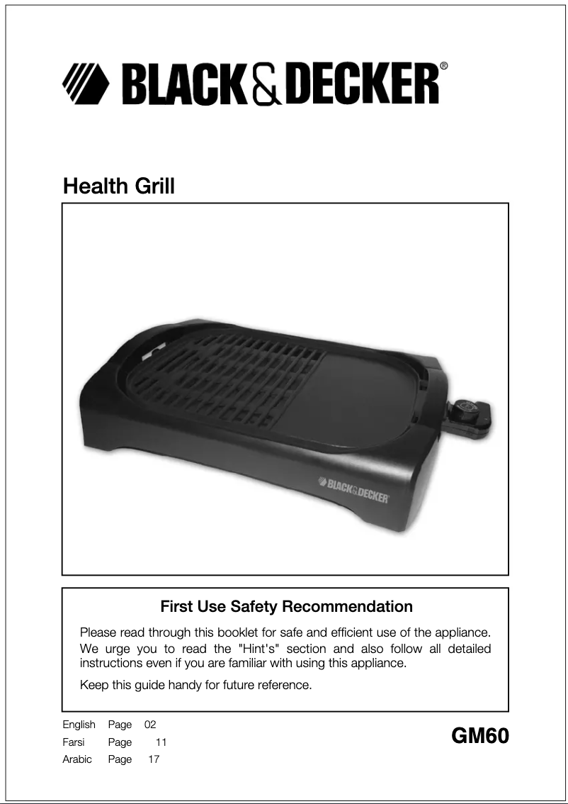 Page 1 de la notice Manuel utilisateur Black & Decker GM60