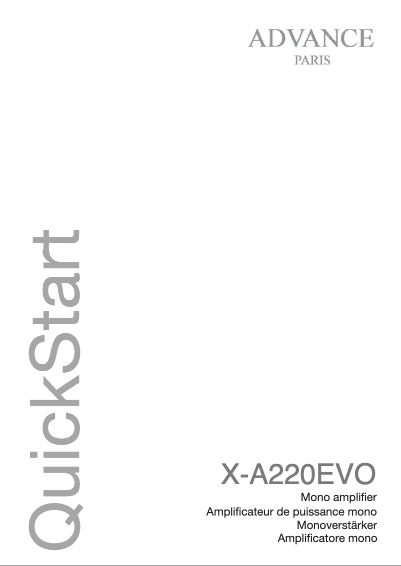 Page n°1 - Manuel utilisateur Advance X-A220 EVO