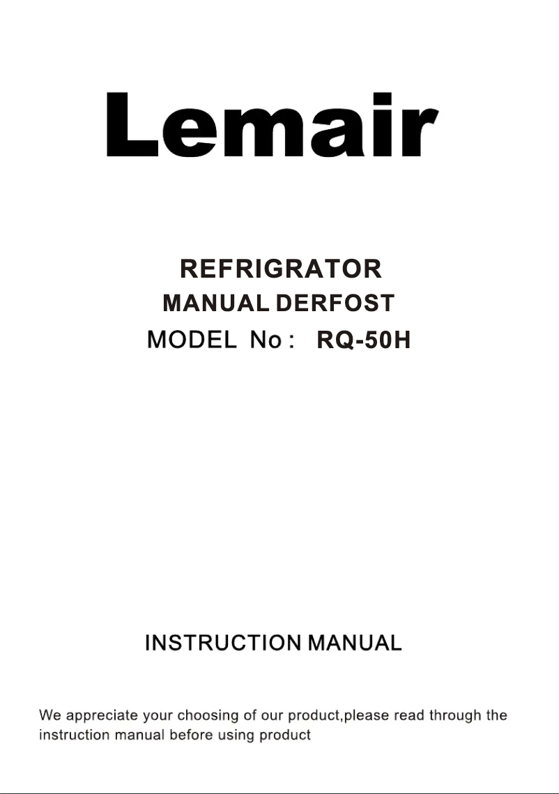 Page n°1 - Manuel utilisateur Lemair RQ-50H