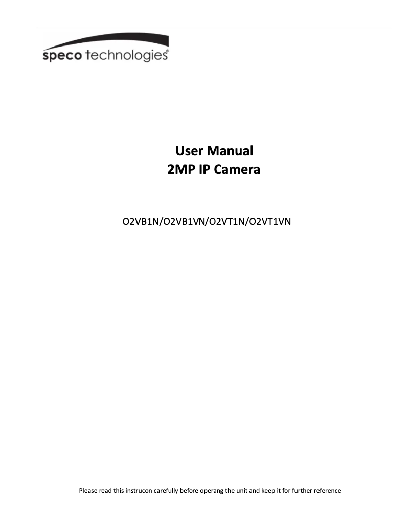 Image de la première page du manuel de l'appareil O2VB1N