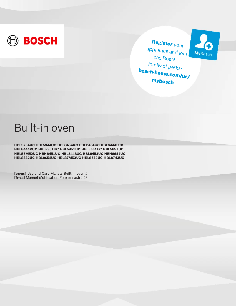 Page 1 de la notice Manuel utilisateur Bosch HBLP651LUC