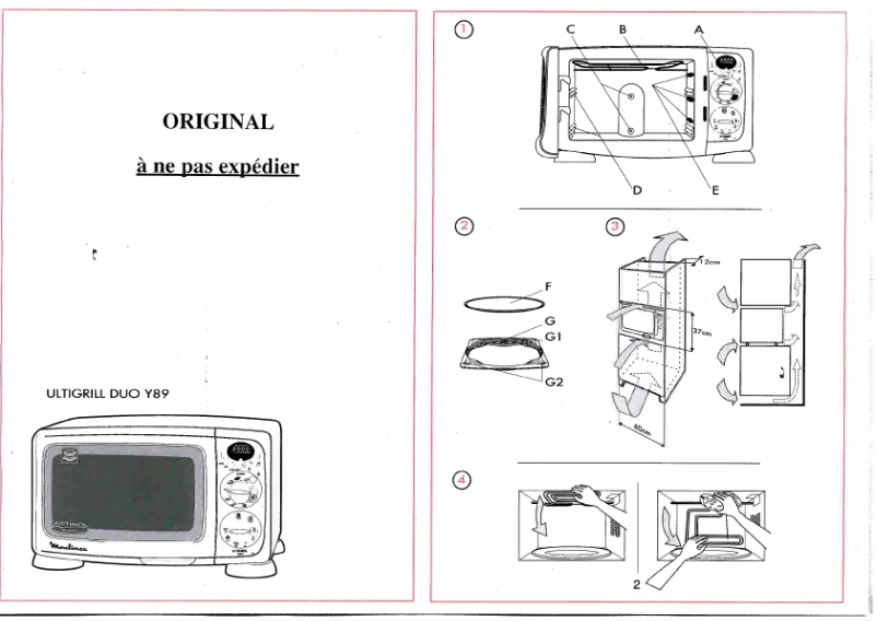 Page n°1 - Manuel utilisateur Moulinex Optimo Ultigrill Duo Y89