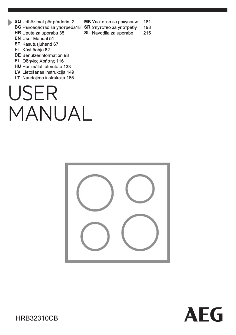 Página 1 del manual Manual de uso y mantenimiento AEG HRB32310CB