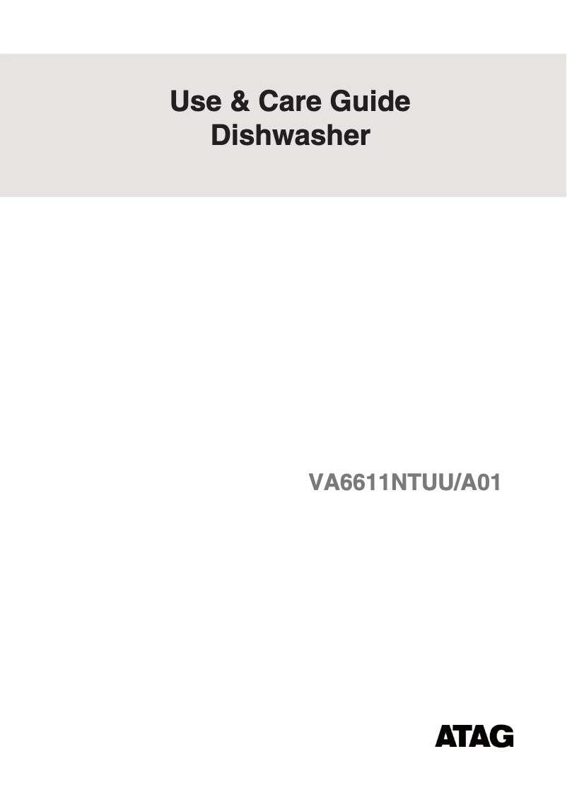 Page n°1 - Manuel utilisateur Atag VA6611NT
