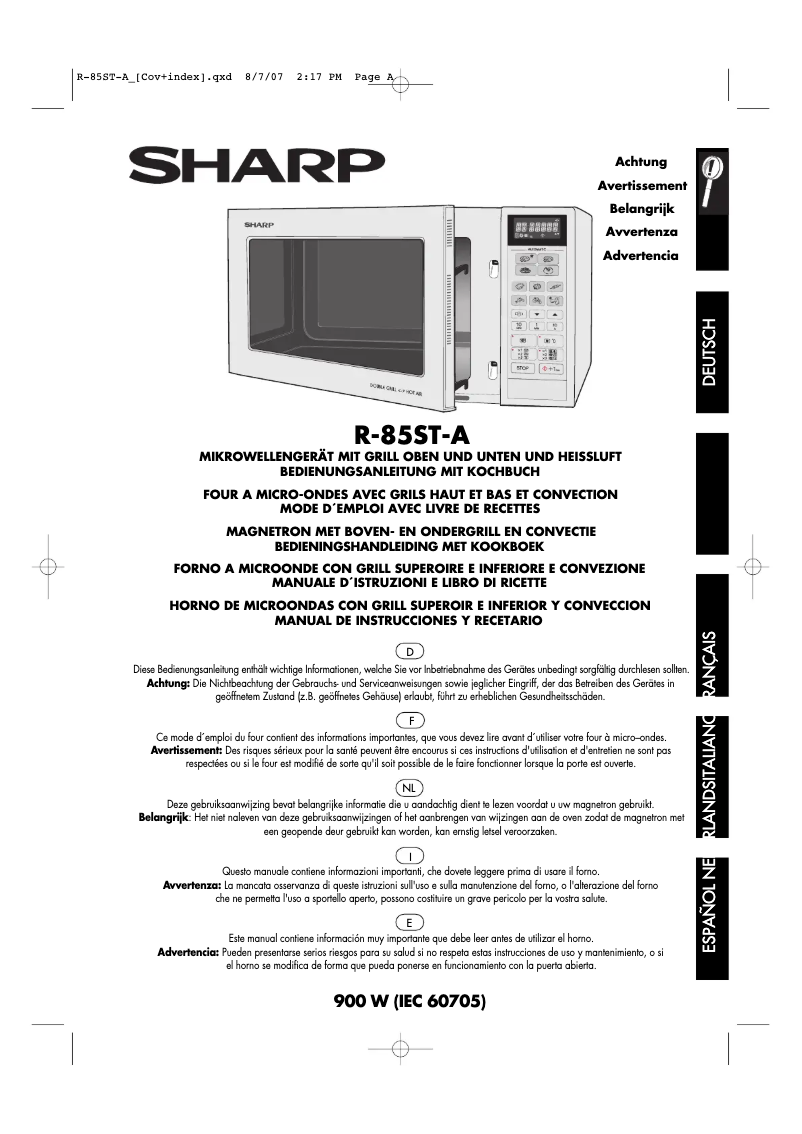 Page n°1 - Manuel utilisateur Sharp R85ST