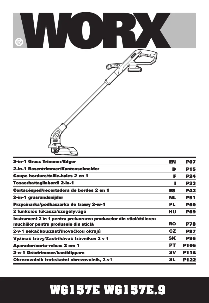Page n°1 - Manuel utilisateur Worx WG157E.9
