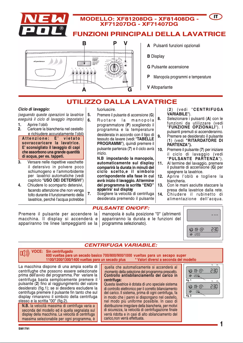 Page n°1 - Manuel utilisateur New Pol XF81408DG