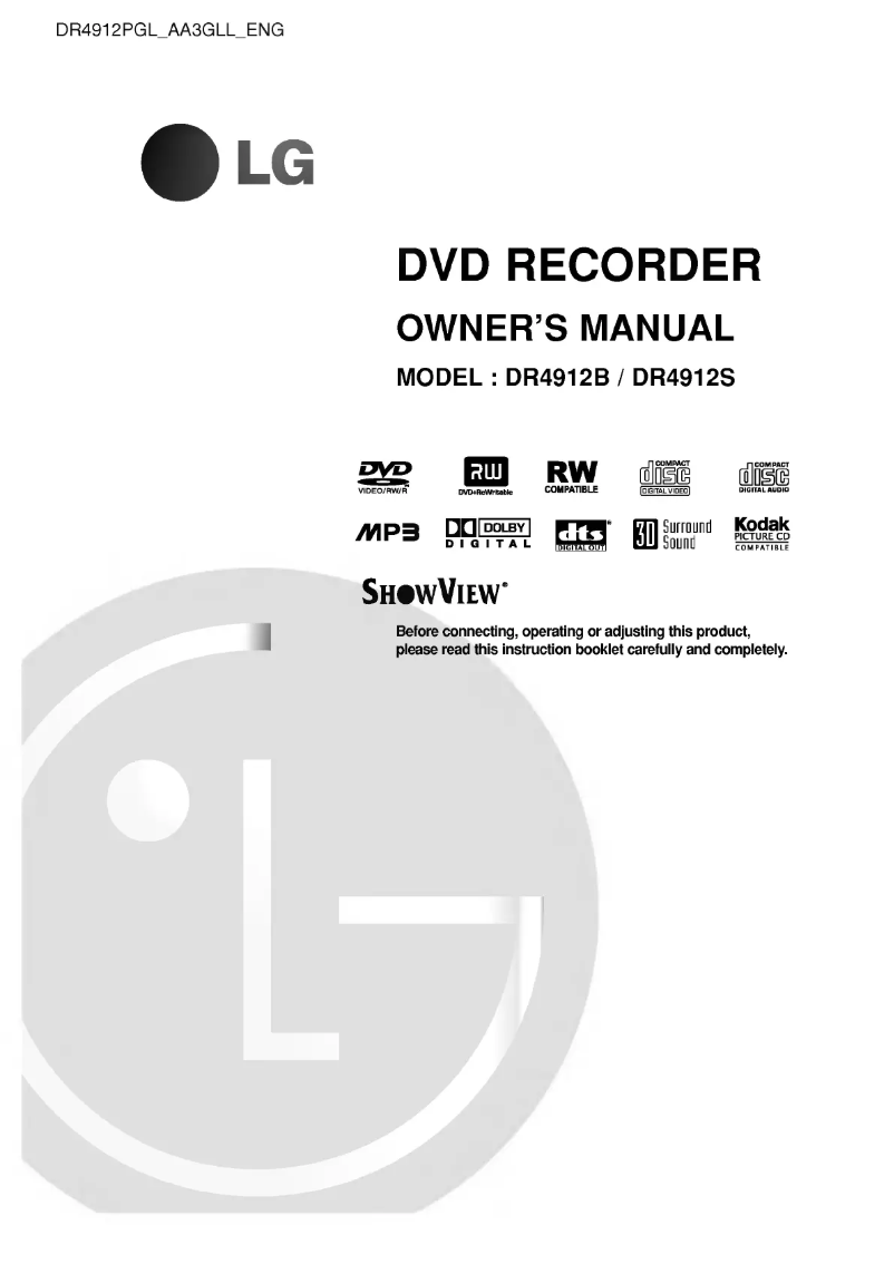 Image de la première page du manuel de l'appareil DR4912S