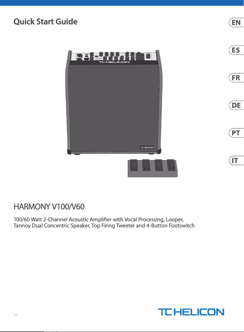Page 1 de la notice Manuel utilisateur TC Helicon Harmony V60