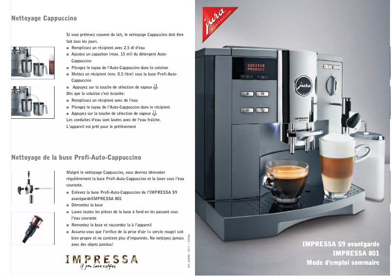 Image de la première page du manuel de l'appareil IMPRESSA S9